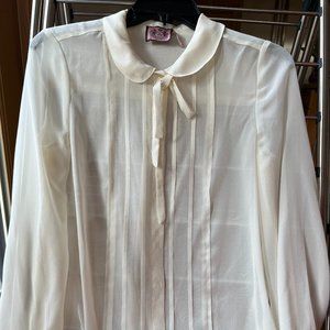 Juicy Couture sheer  botton down blouse